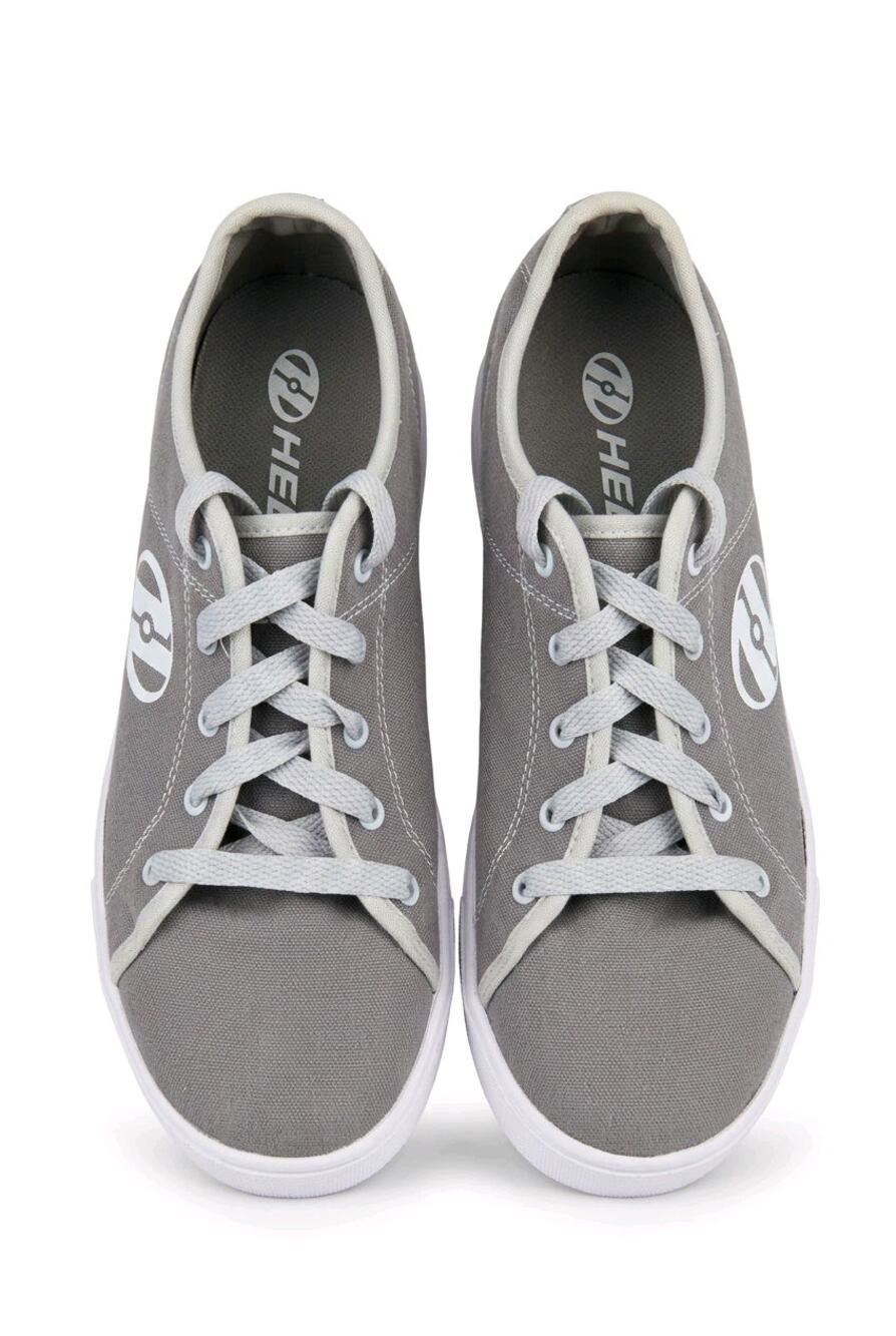 Heelys Pro 2.0 Canvas Skate Shoes Men's Size 7 Gray White HES10455 With Wheels